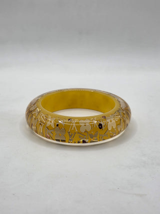 Louis Vuitton Gold-tone Wide lV Charm Inclusion Bangle