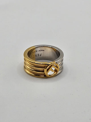 Fendi Gold-tone F is Fendi Two Tone Ring S sz