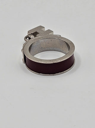 Hermès Silver-tone Box Kelly Cadena Scarf Ring