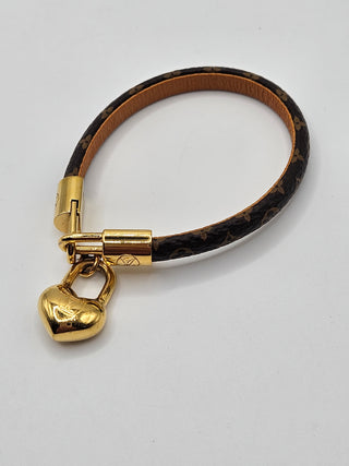 Louis Vuitton Brown Leather Crazy In Lock Charm Bracelet