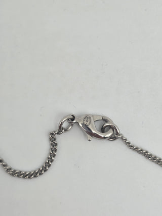 Chanel Silver-tone Strass Interlocking Pendant Necklace