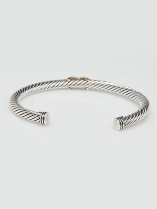 David Yurman 5mm Sterling Silver and 14k Gold Cable Crossover X Bracelet