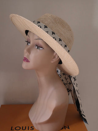 Louis Vuitton Beige Palm Abstract LV Monogram Wave Sun Hat M sz