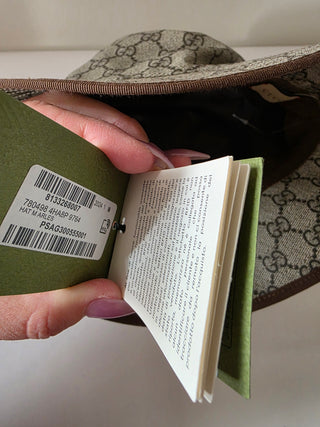 Gucci Beige brown GG Monogram bucket hat M sz