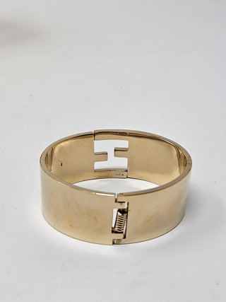 FENDI Crystal Logo Hinged Cuff Bracelet