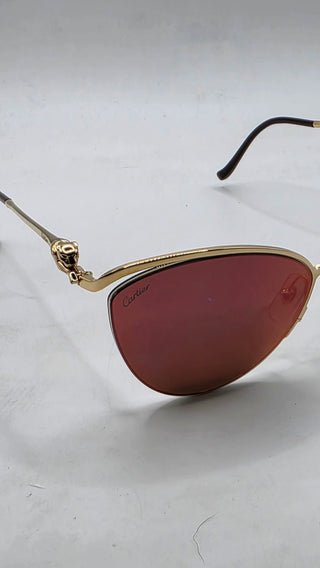 Cartier Gold-tone Cat-Eye Tinted Sunglasses