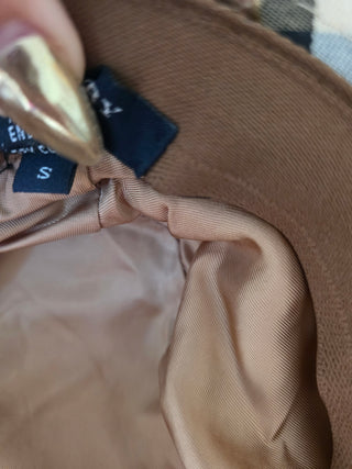Burberry Brown Multicolor Nova Check Plaid bucket hat S sz