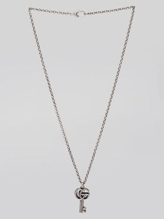 Gucci Sterling Silver GG Marmont Key Necklace