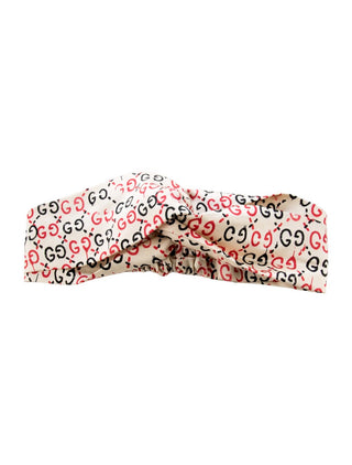 Gucci White Red Black Double GG Monogram Headband