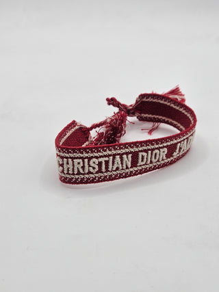 Christian Dior Red Woven J'Adior Friendship Wrap Bracelet