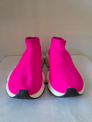 Balenciaga Hot pink Logo Printed sock sneakers 39 sz