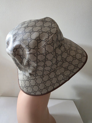 Gucci Beige brown GG Monogram bucket hat M sz