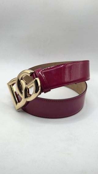 Dolce and Gabana Red patent leather GD logo belt