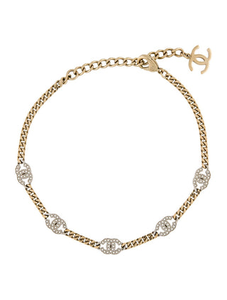 Chanel 2023 Strass CC Station Choker Necklace