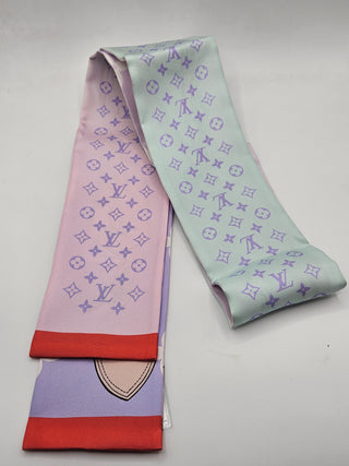 Louis Vuitton pink purple LV Monogram Silk Bandeau