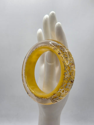 Louis Vuitton Gold-tone Wide lV Charm Inclusion Bangle