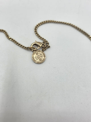 Chanel Gold-tone 100th Anniversary Strass CC Pendant Necklace