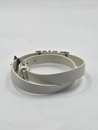 Christian Dior White Leather Wrap Crystal J'Adior Bracelet
