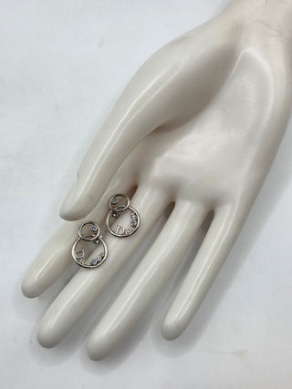 Christian Dior Silver-tone Crystal Drop Earrings