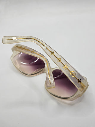 Louis Vuitton Glitter White Plastic LV Print Obsession Sunglasses