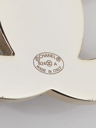 Chanel Goldtone Metal Glass Pearl Interlocking CC Turnlock Brooch