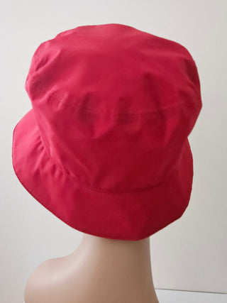 Prada Red Nylon Logo Printed Bucket Hat M sz