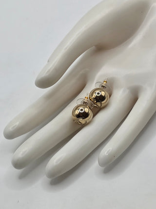 Chanel Gold-tone Interlocking CC Stud Round Earrings