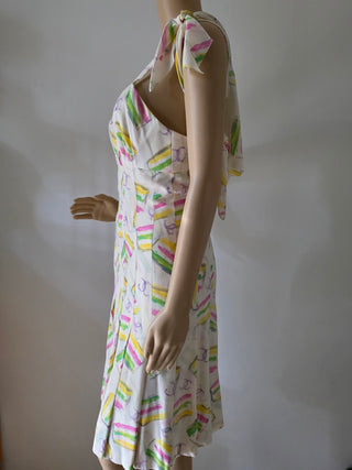 Chanel Multicolor Interlocking CC Logo Summer Knee-Length Dress S sz