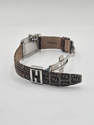 Fendi Brown Zucca FF Logo Printed stainless steel 7100 watch