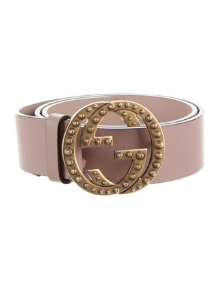 Gucci Gold-tone GG Buckle Beige Leather Belt M sz