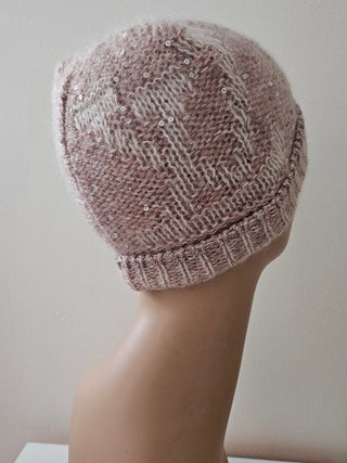 Louis Vuitton Light Pink Logo Sequin Mohair Beanie