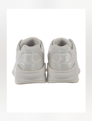 Chanel White Interlocking CC Logo Sequins Sneakers 39.5 sz