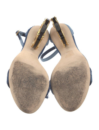 DOLCE & GABBANA Denim ankle strap sandals 39.5 EU sz