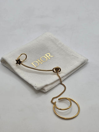 Christian Dior Gold-tone CD Logo Star Ear Climber