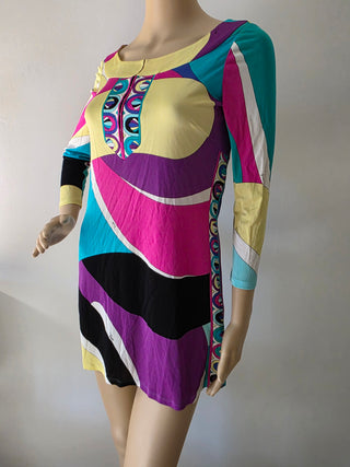 Emilio Pucci Multicolor long-sleeved Signature Print blouse S 38 4 sz