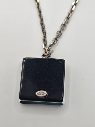 Chanel Black resin Crystal Interlocking CC Cube Pendant Necklace