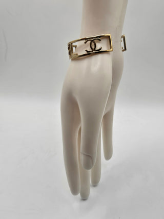 Chanel Gold-tone Logo Cuff Bracelet