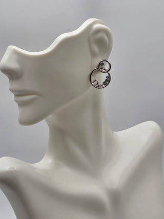 Christian Dior Silver-tone Crystal Drop Earrings