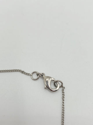 Chanel Silver-tone Strass Interlocking CC Pendant Necklace