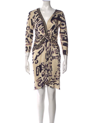 Emilio Pucci Multicolor Sequin Embellished Silk Knee-Length Dress L sz