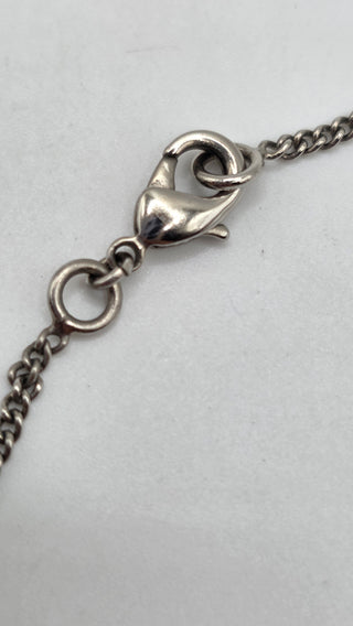Chanel Silver-tone Strass Interlocking Oversized CC Pendant Necklace