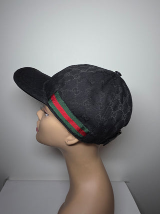 Gucci Black GG Monogram baseball cap M sz