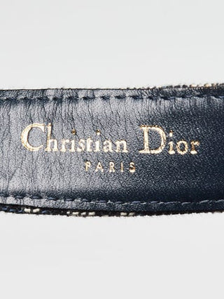 Christian Dior Blue Trotter Logo Canvas CD Belt 80 sz