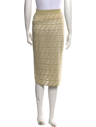 Fendi FF Monogram Graphic Print Midi Length Skirt M sz