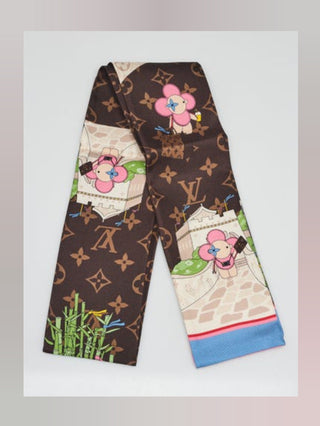 Louis Vuitton Brown Christmas Animation China LV Printed Silk Bandeau