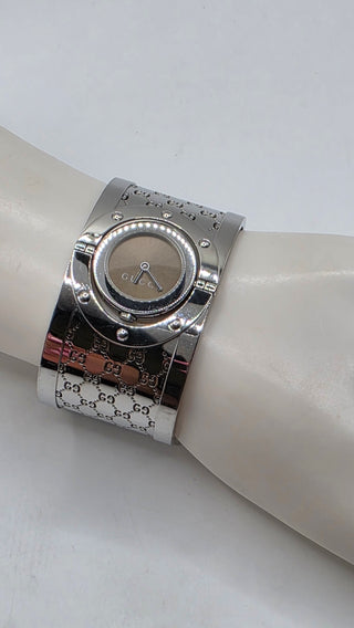 Gucci Silver-tone stainless steel GG Monogram Twirl watch