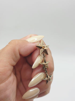 Chanel Gold-tone Interlocking CC Star Drop Earrings