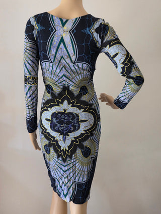 Emilio Pucci Purple Multicolor Signature Print Sexy dress 6 US sz