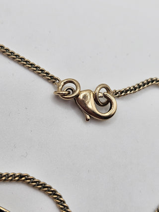 Chanel Gold-tone Enamel Interlocking CC Pendant Necklace