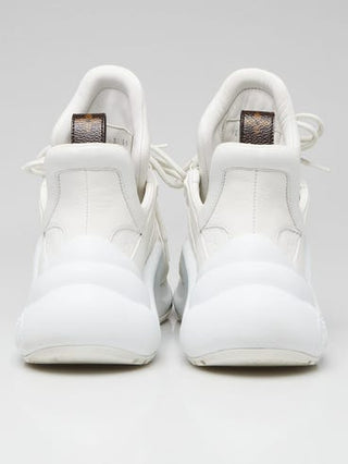 Louis Vuitton White Leather Monogram Canvas Archlight Sneaker 39 sz